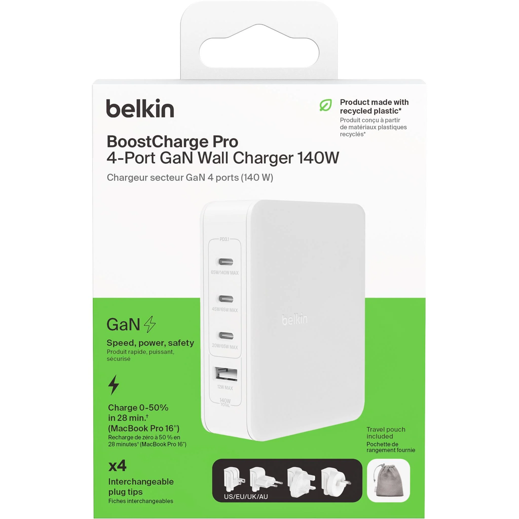 Belkin BoostCharge Pro 4-Port GaN 140W Wall Charger - Image 6
