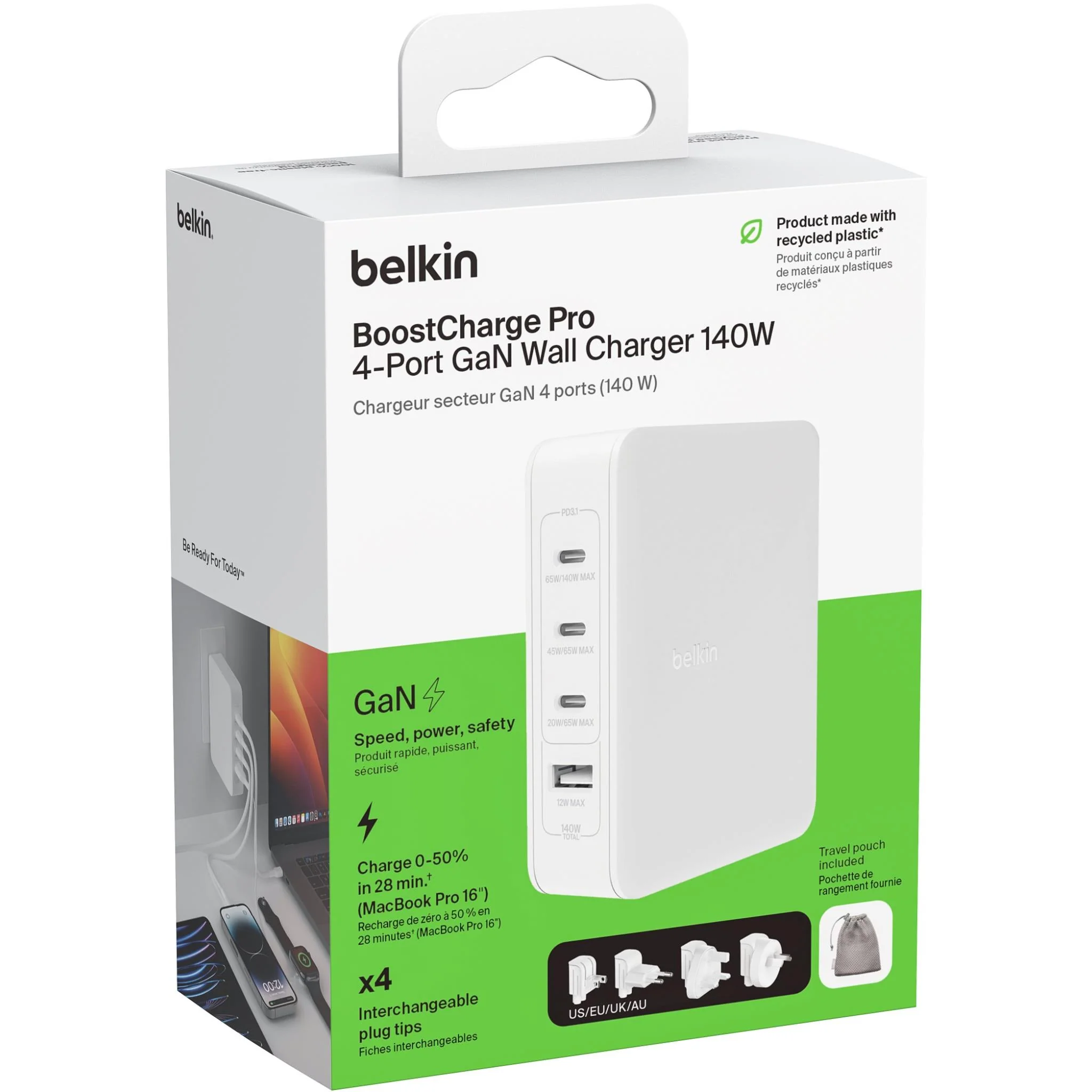 Belkin BoostCharge Pro 4-Port GaN 140W Wall Charger - Image 7