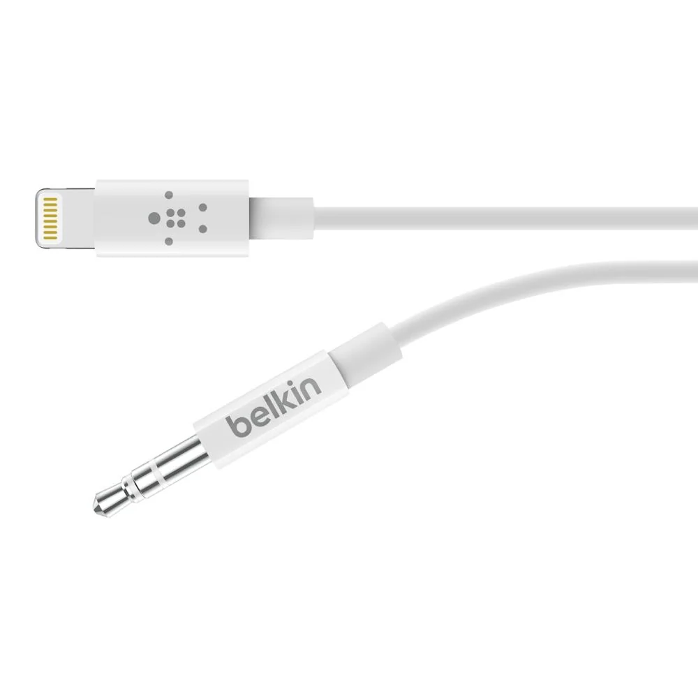 Belkin Lightning to Audio 3.5mm Cable [0.9m] (White) - Image 3