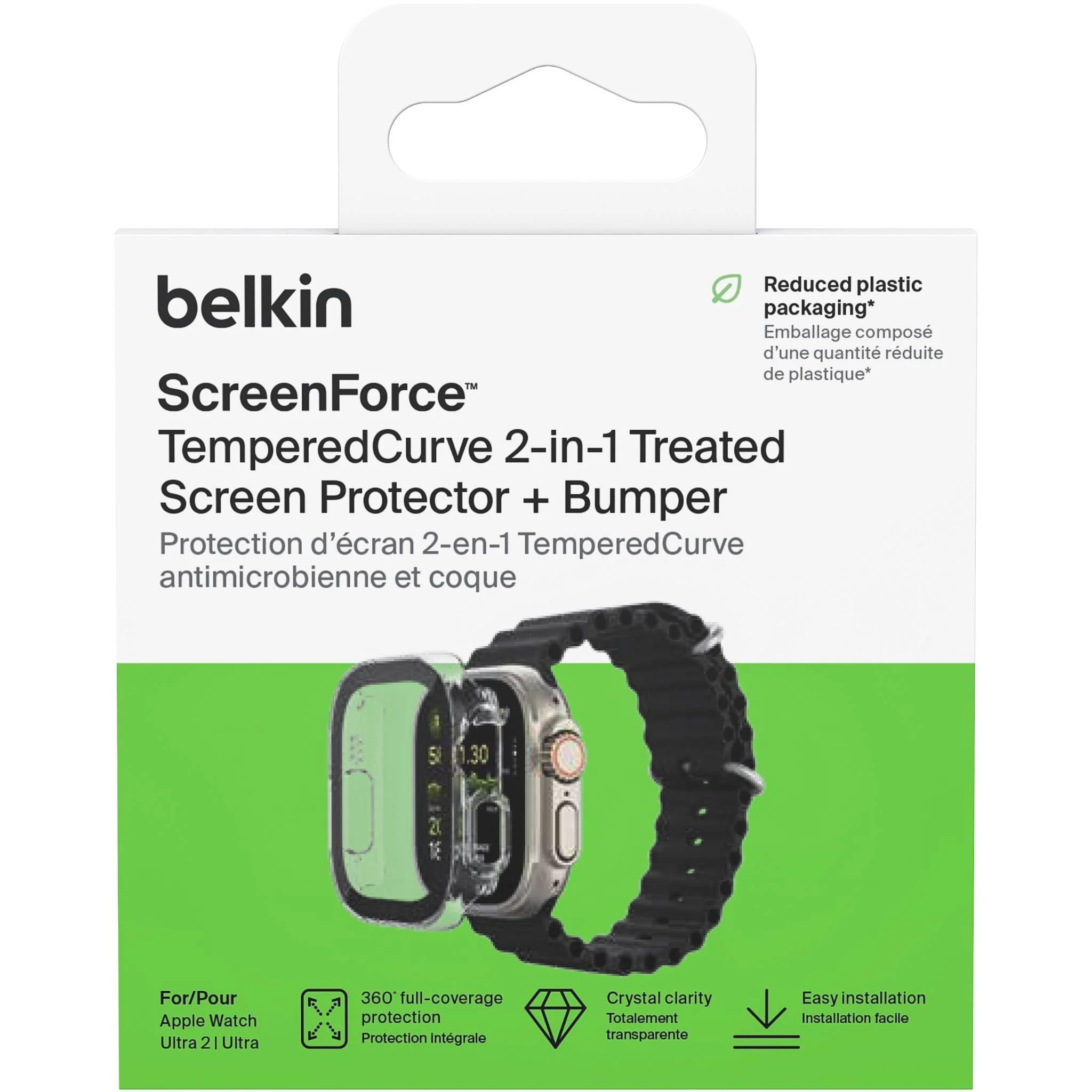 Belkin ScreenForce TemperedCurve 2-in-1 Screen Protector + Bumper for Apple Watch Ultra 1/2/3 - Image 9