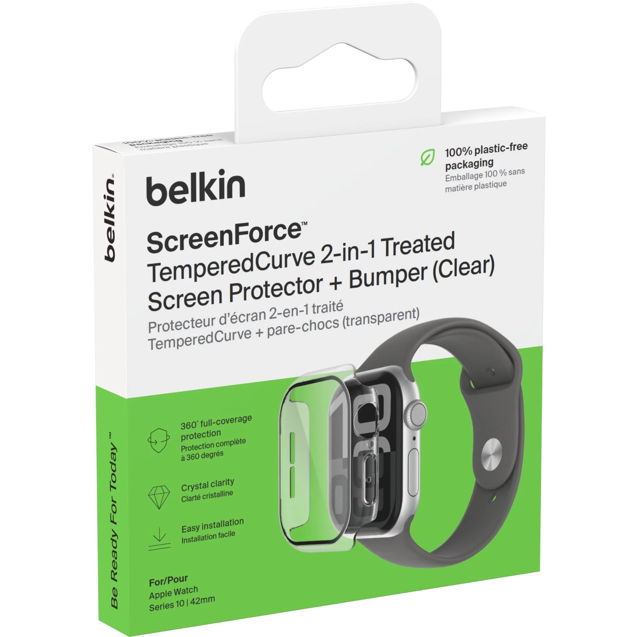 Belkin ScreenForce TemperedCurve 2-in-1 Screen Protector for Apple Watch Series 11/10 42mm (Clear) - Image 7