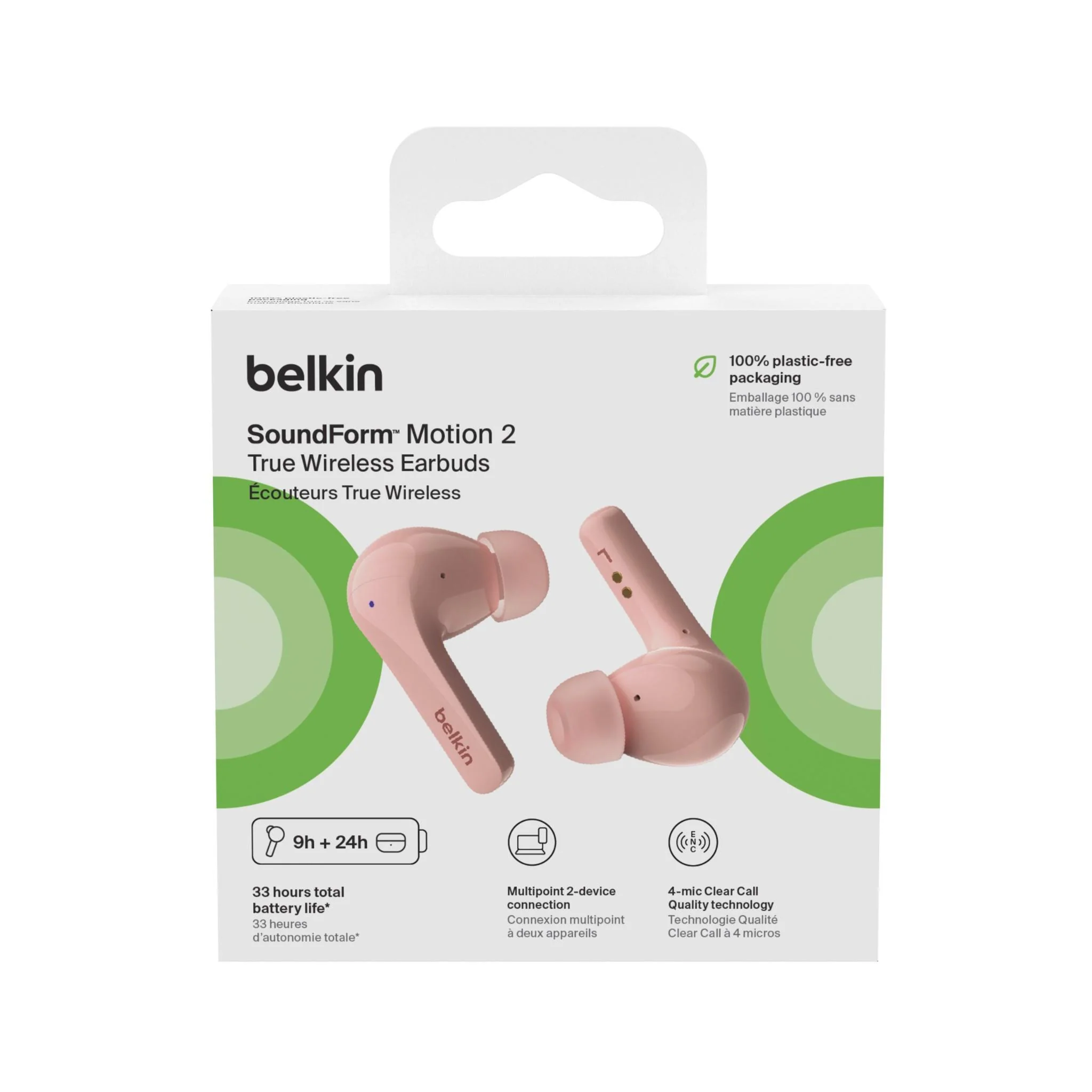 Belkin SoundForm Motion 2 True Wireless Headphones (Pink) - Image 7