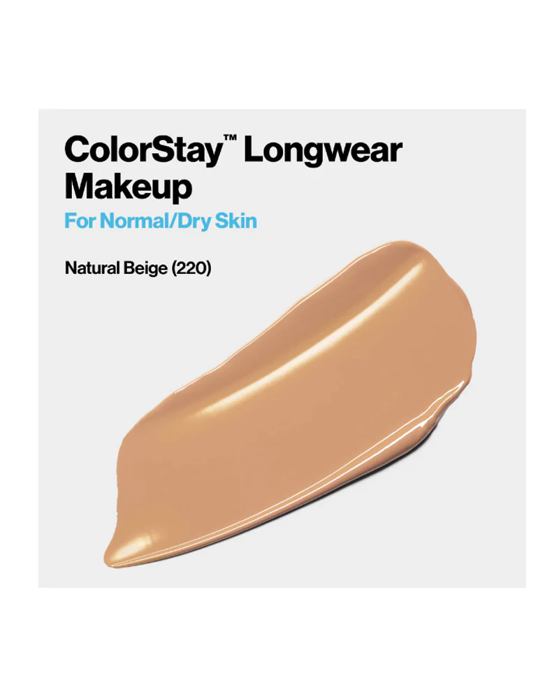 Revlon ColorStay Liquid Foundation Makeup, Normal/Dry Skin, SPF 20, 220 Natural Beige, 1 fl oz. - Image 2