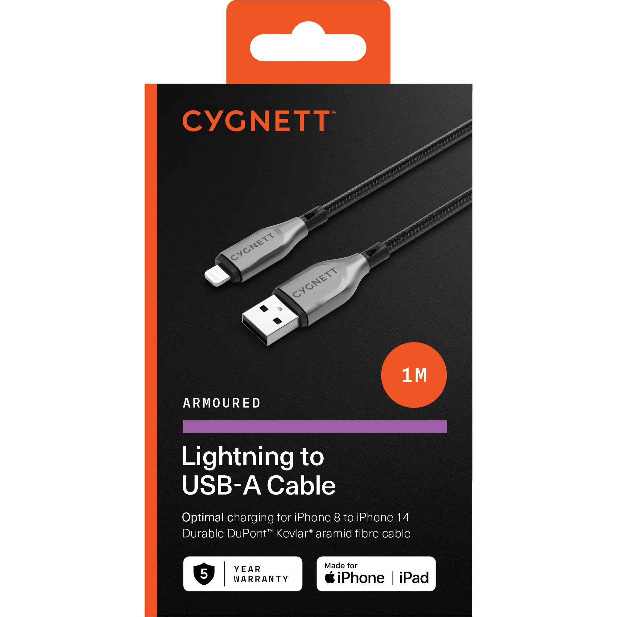 Cygnett Armoured Lightning to USB-A Cable 1M (Black) - Image 6