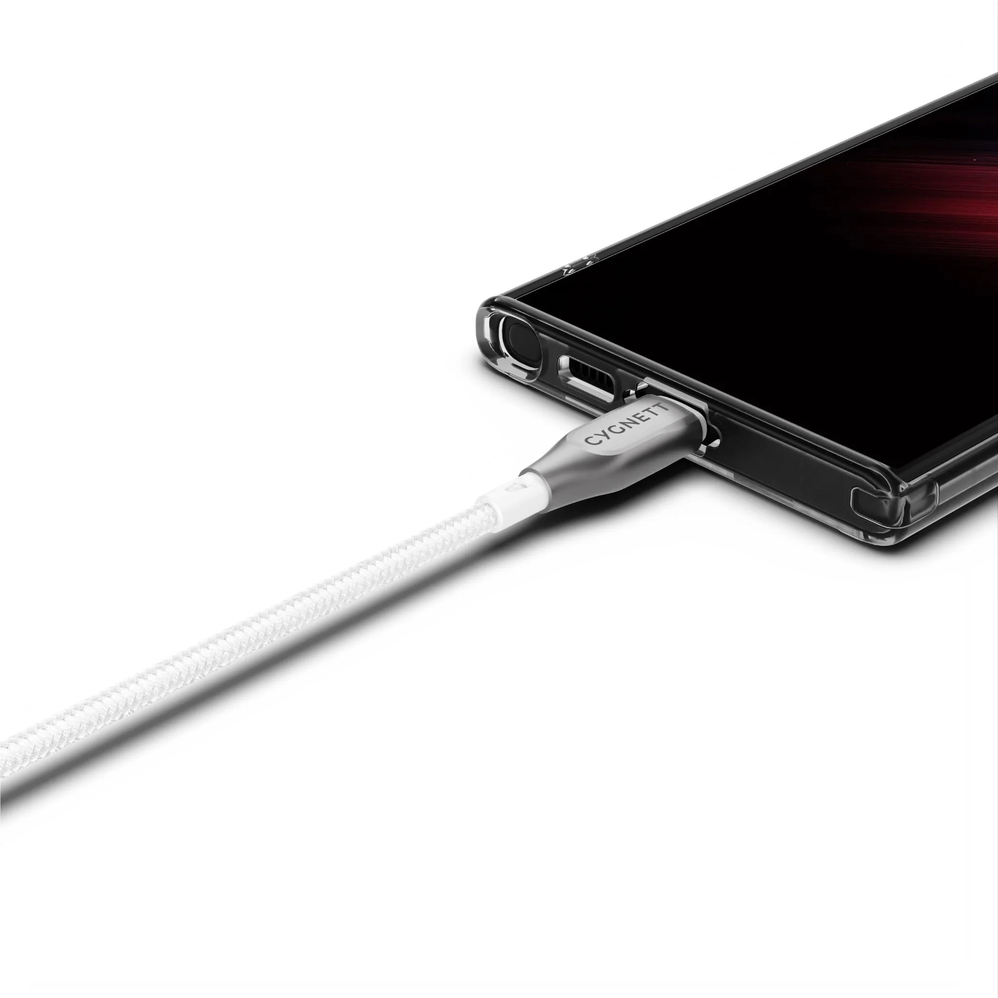 Cygnett Armoured USB-C to USB-A Cable 2M (White) - Image 2