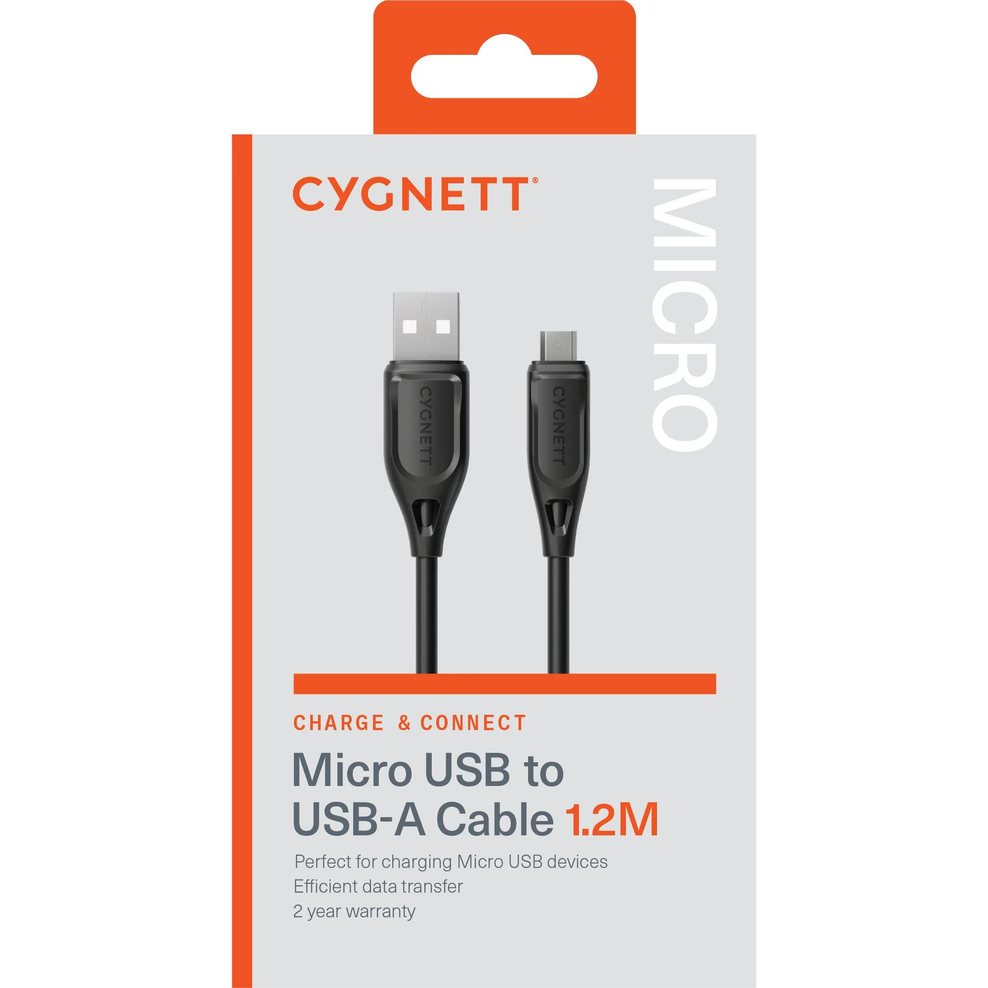 Cygnett Charge & Connect Micro USB to USB-A Cable V2 1.2m (Black) - Image 3