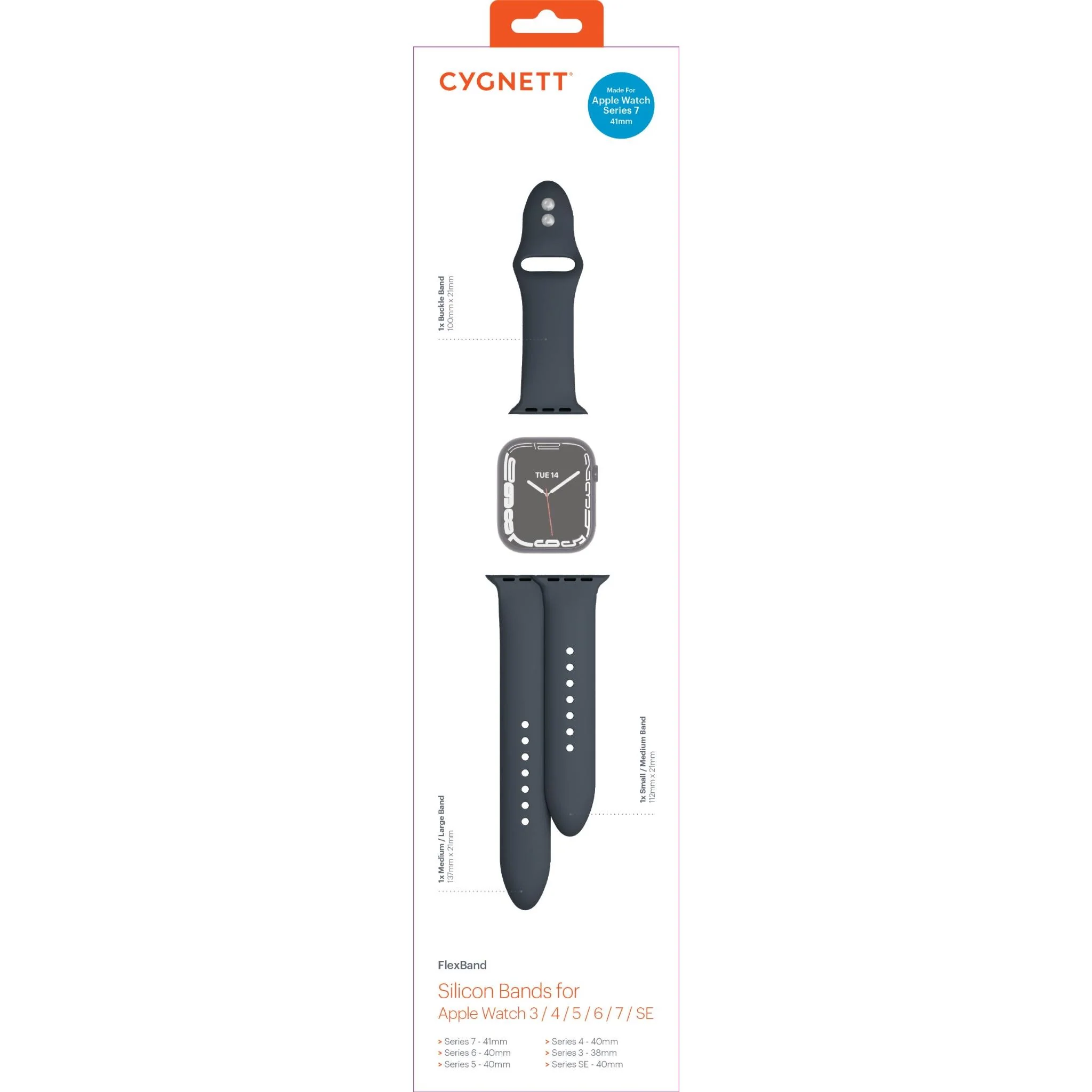 Cygnett FlexBand for Apple Watch [38/40/41/42mm] (Black) - Image 4