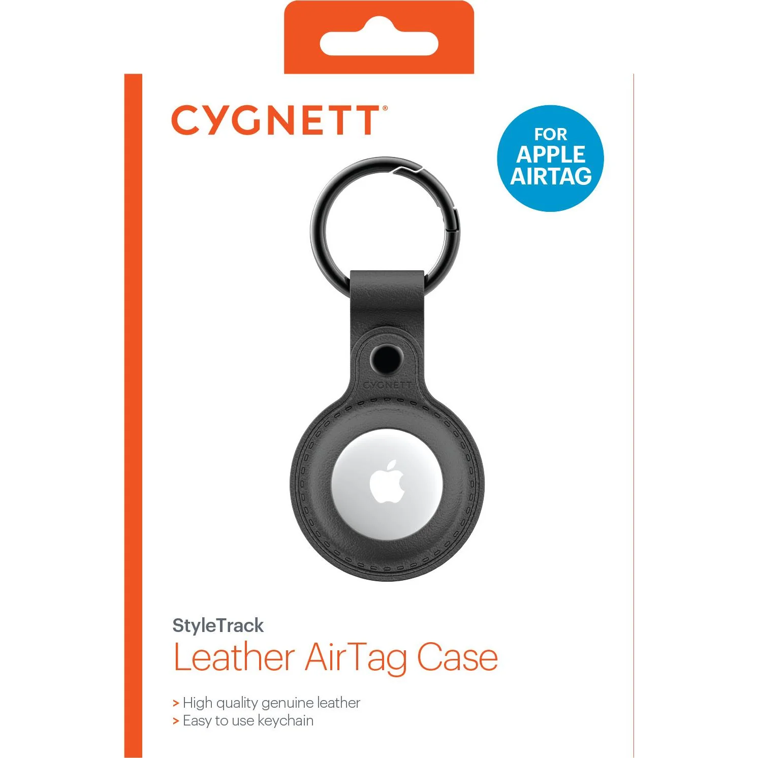Cygnett StyleTrack Leather AirTag Case (Black) - Image 5