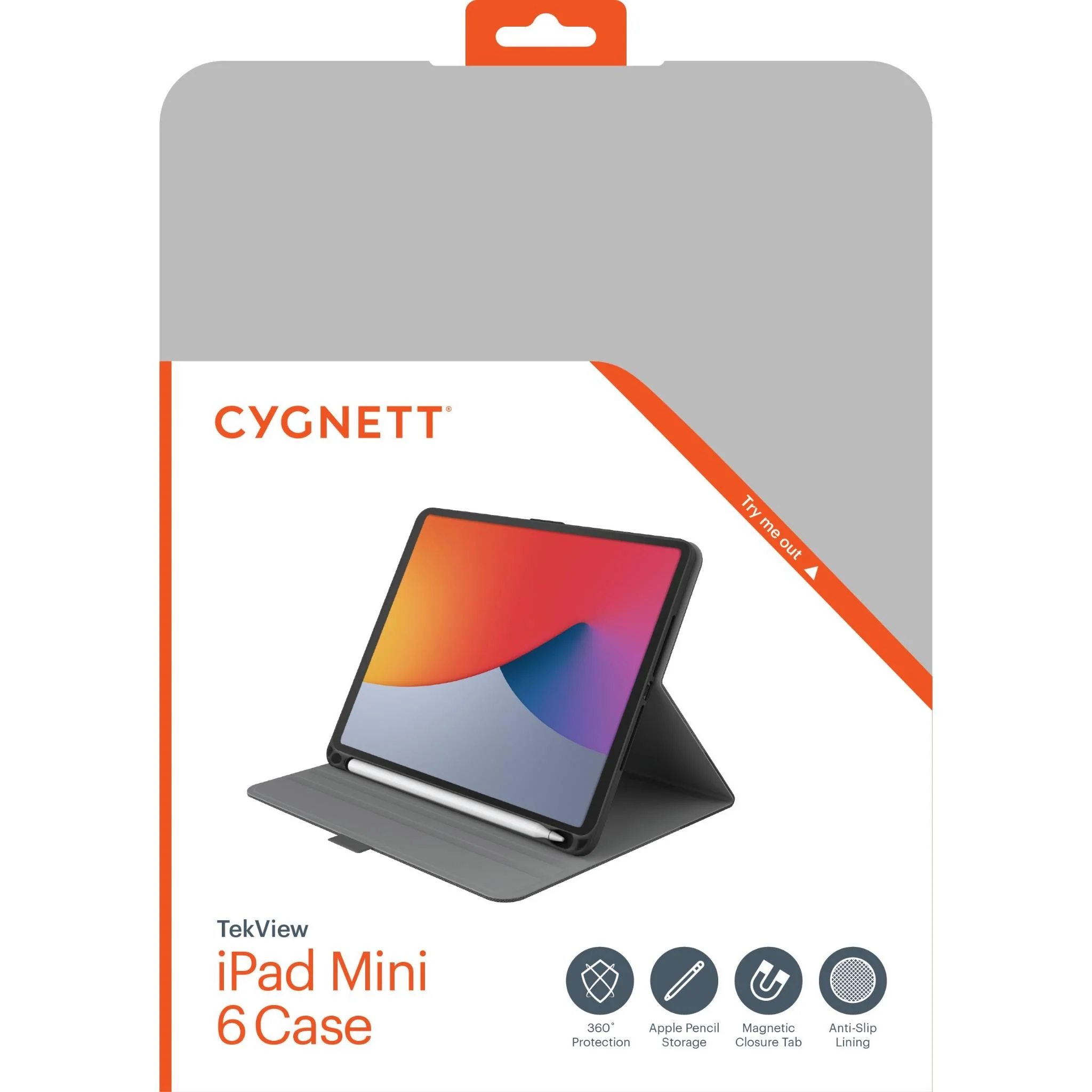 Cygnett TekView Case for iPad mini 6 (Grey/Black) - Image 3