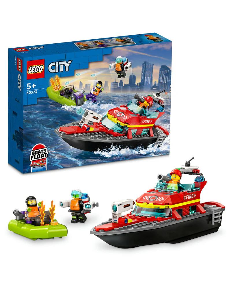LEGO® City Fire Rescue Boat 60373 Building Toy Set (144 Pieces) - Image 2