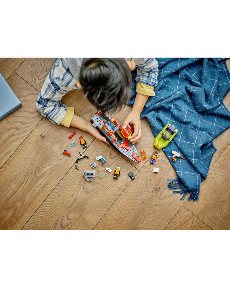 LEGO® City Fire Rescue Boat 60373 Building Toy Set (144 Pieces) - Image 3