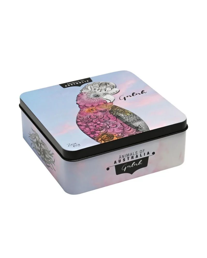 Banksia Red Animals of Australia 'Galah' Macadamia Butter Finger Biscuits Tin 150g - Image 2