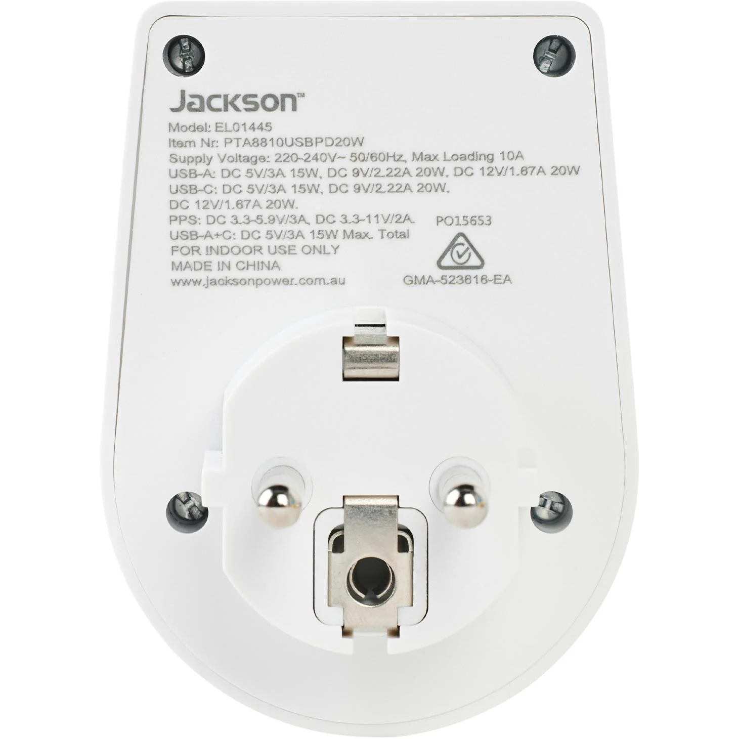 Jackson MOVE Rapid Charge PD20W USB-C/A Outbound Travel Adaptor for Europe, Bali & More - Image 4