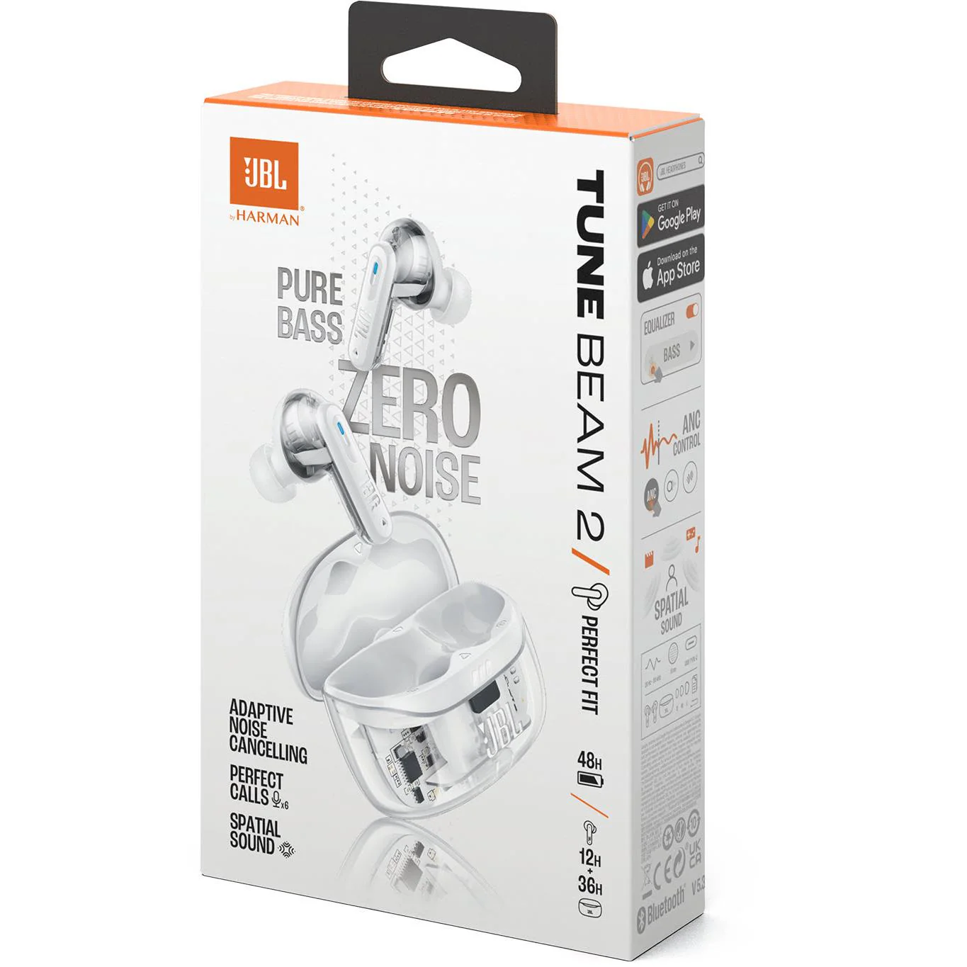 JBL Tune Beam 2 True Wireless Noise Cancelling Earbuds (Ghost White) - Image 8