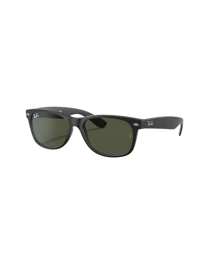 RB2132 Ray-Ban New Wayfarer In Rubber Black With Crystal Green Lenses