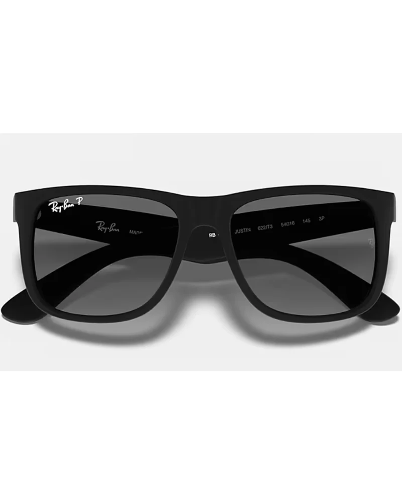 Authentic Ray-ban Justin RB 4165 622/T3 55mm Rubber Black/Grey Gradient Polarized - Image 3