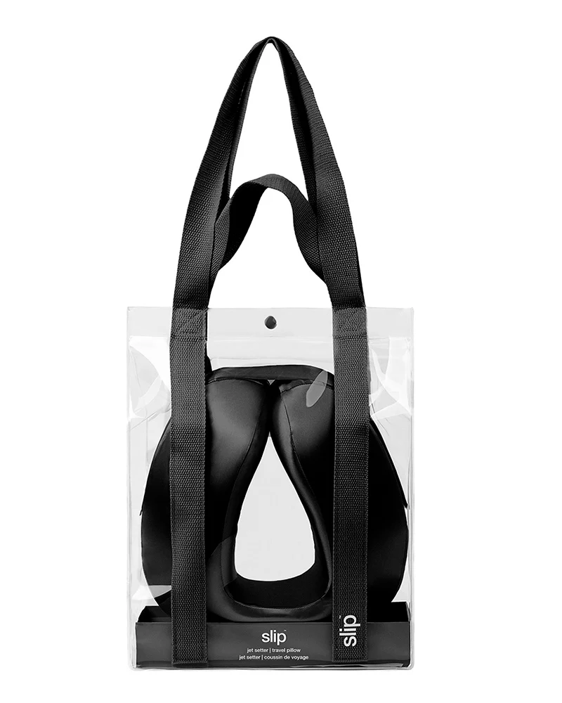 slip pure silk jet setter travel pillow - black - Image 3