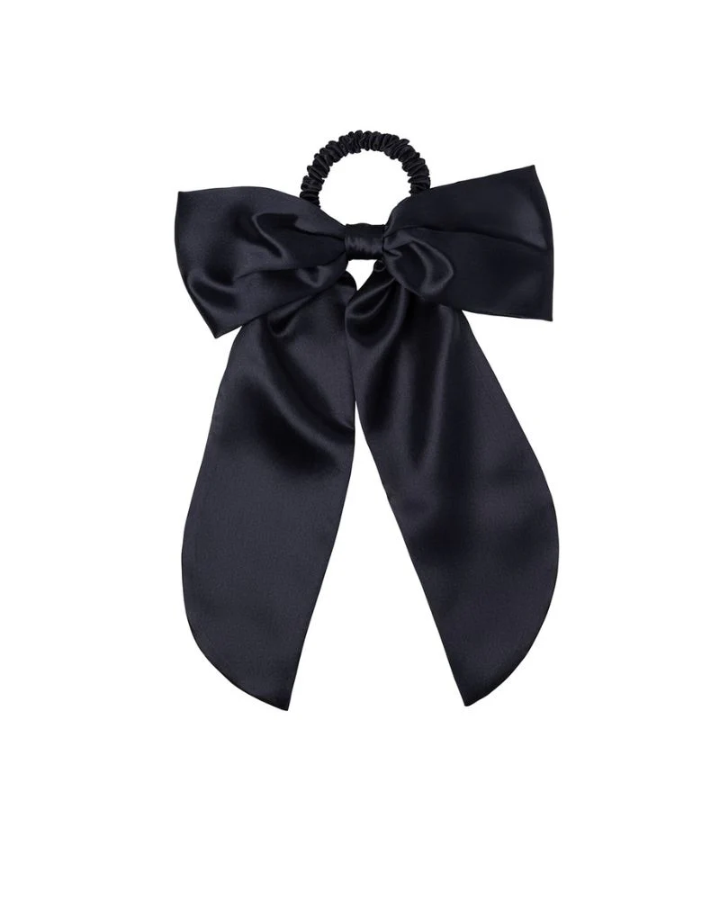 Slip Pure Silk Hair Bow - Black - Image 2