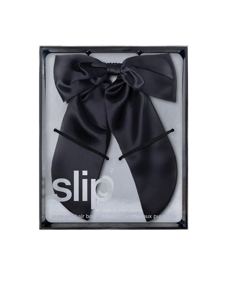 Slip Pure Silk Hair Bow - Black - Image 3