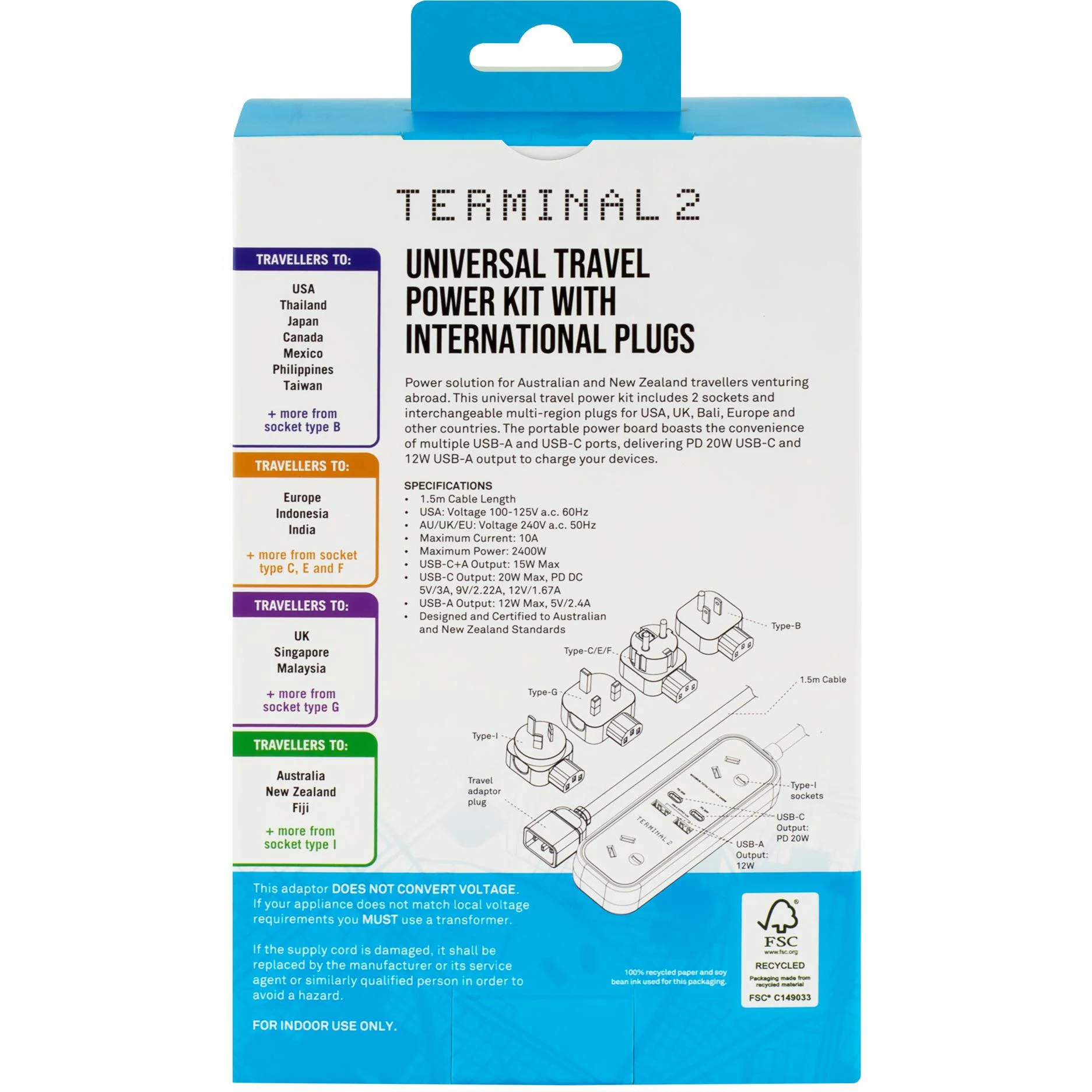 Terminal 2 Universal Portable Power Kit 4 USB PD 20W 1.5m - Image 6