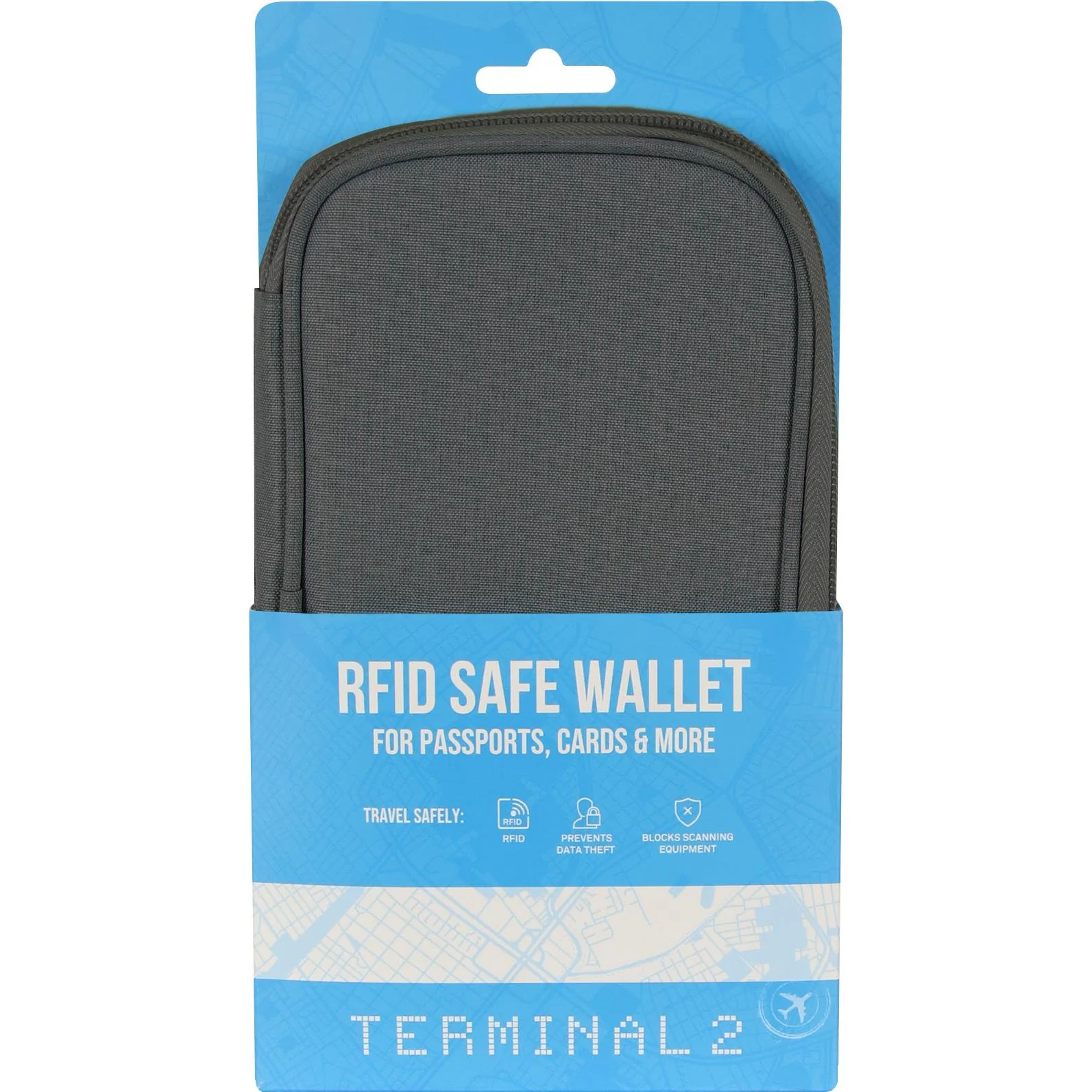 T2 Family RFID Passport Travel Wallet V2 (Grey) - Image 4