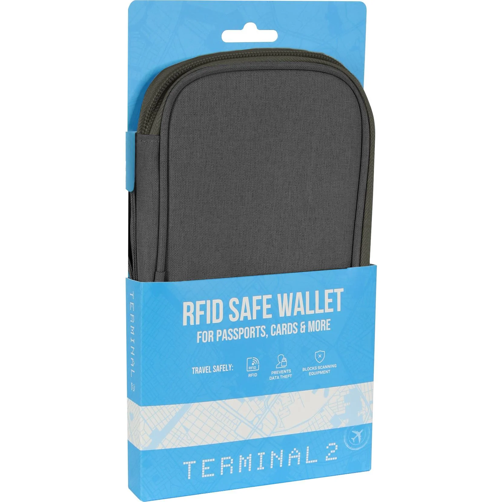 T2 Family RFID Passport Travel Wallet V2 (Grey) - Image 5