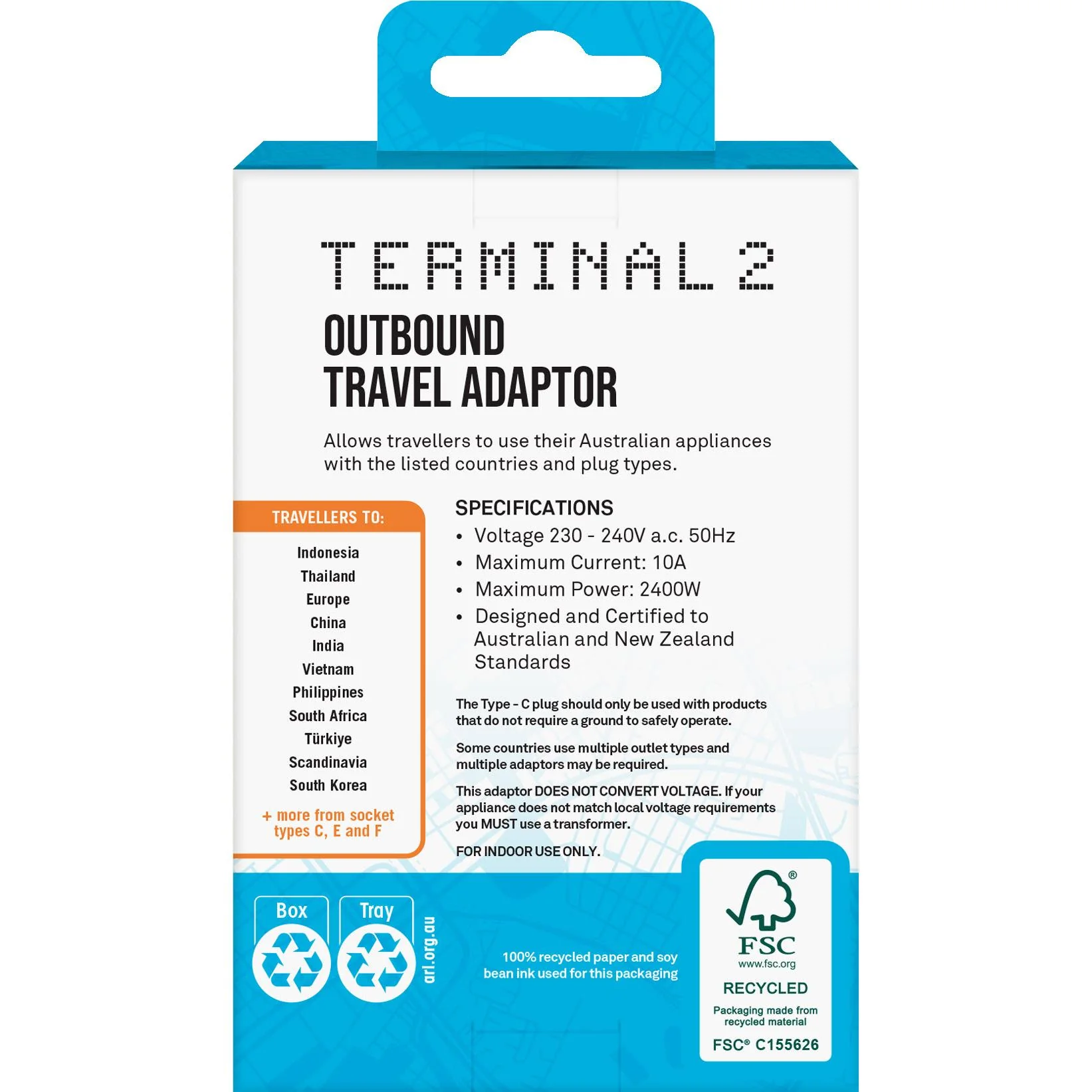 Terminal 2 Travel Adaptor (Europe) V2 - Image 4