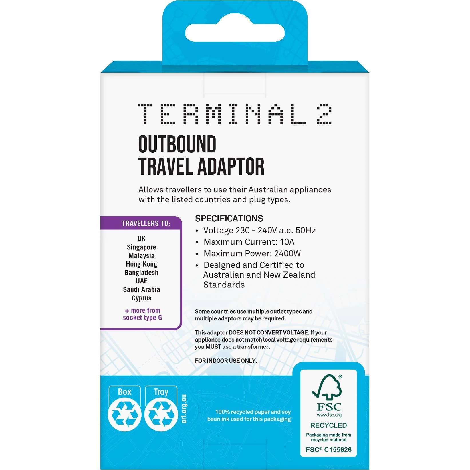 Terminal 2 Travel Adaptor (United Kingdom) V2 - Image 4