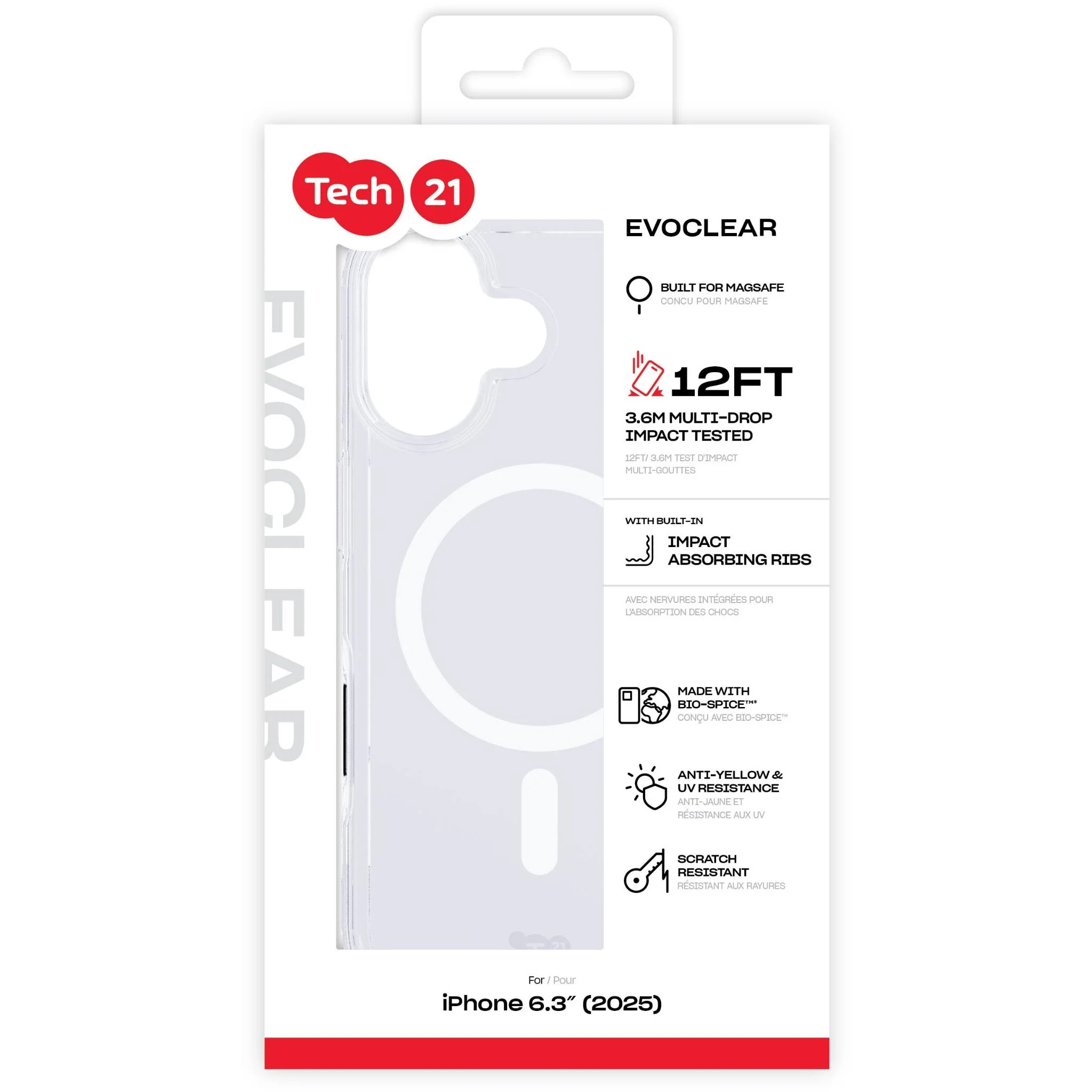 Tech21 EvoClear MagSafe Case for iPhone 17 (Clear) - Image 7
