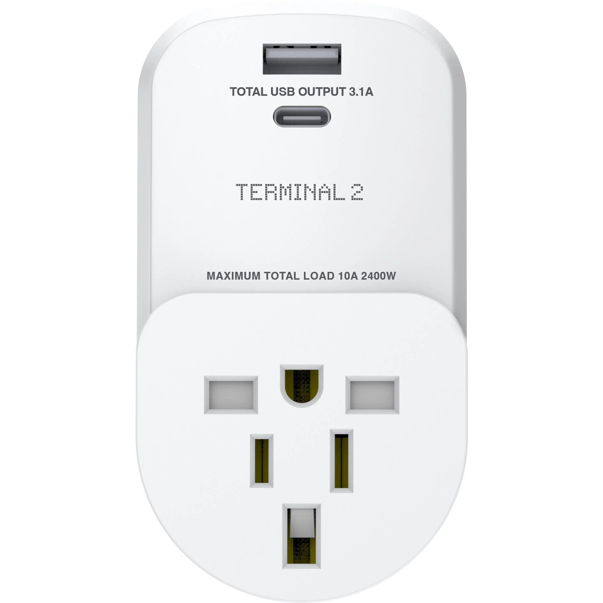 Terminal 2 Inbound Travel Adaptor with USB-A and USB-C Ports Australia