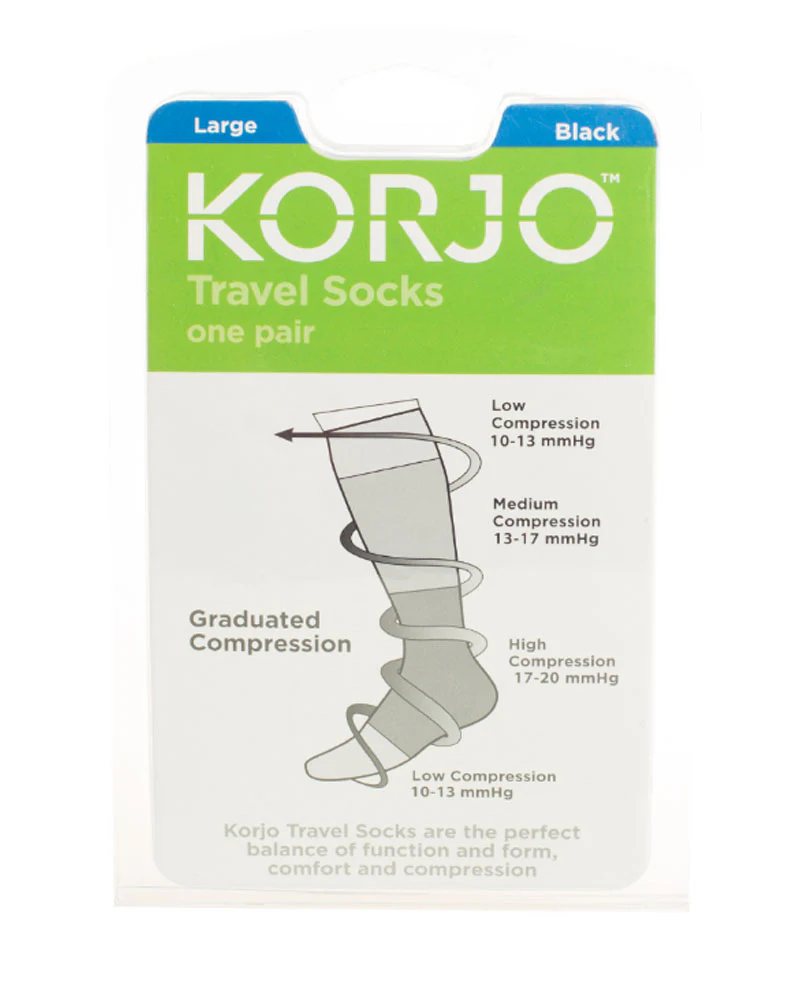 Korjo Travel One Pair Socks Large Black - Image 3