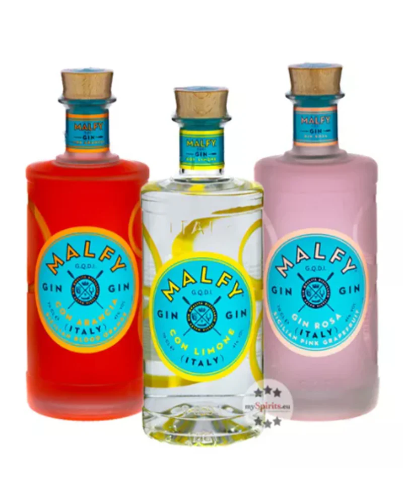 Malfy Premium Flavoured Gin Bundle Arancia Gin, Limone & Rosa Gin 3 X 700ML